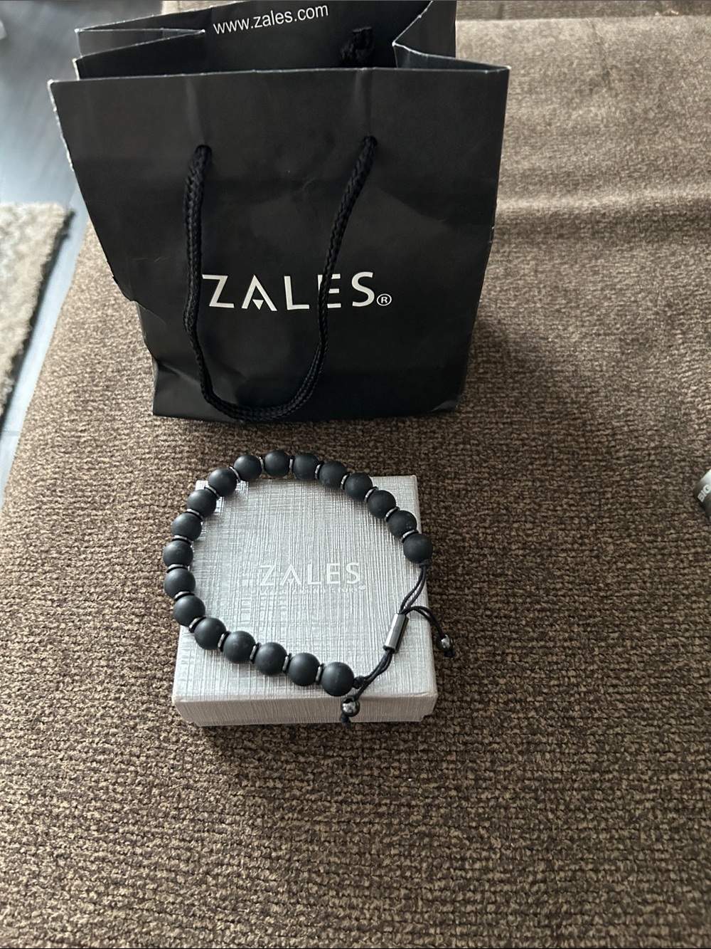 Zales Matte Black Beaded Men's Bracelet